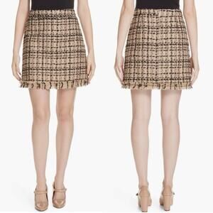 Kate Spade Plaid Bi-Color Tweed Skirt size 0
